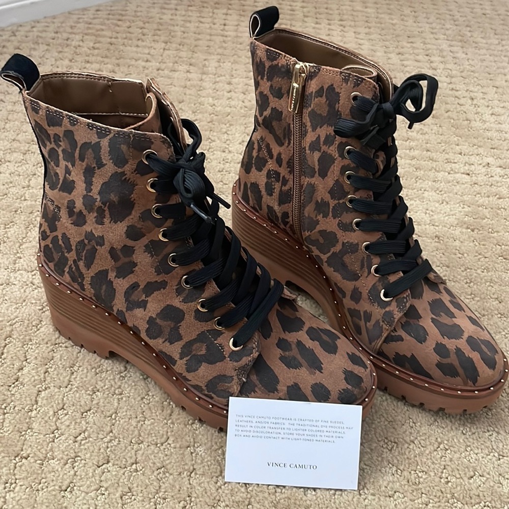 Vince Camuto leopard boots